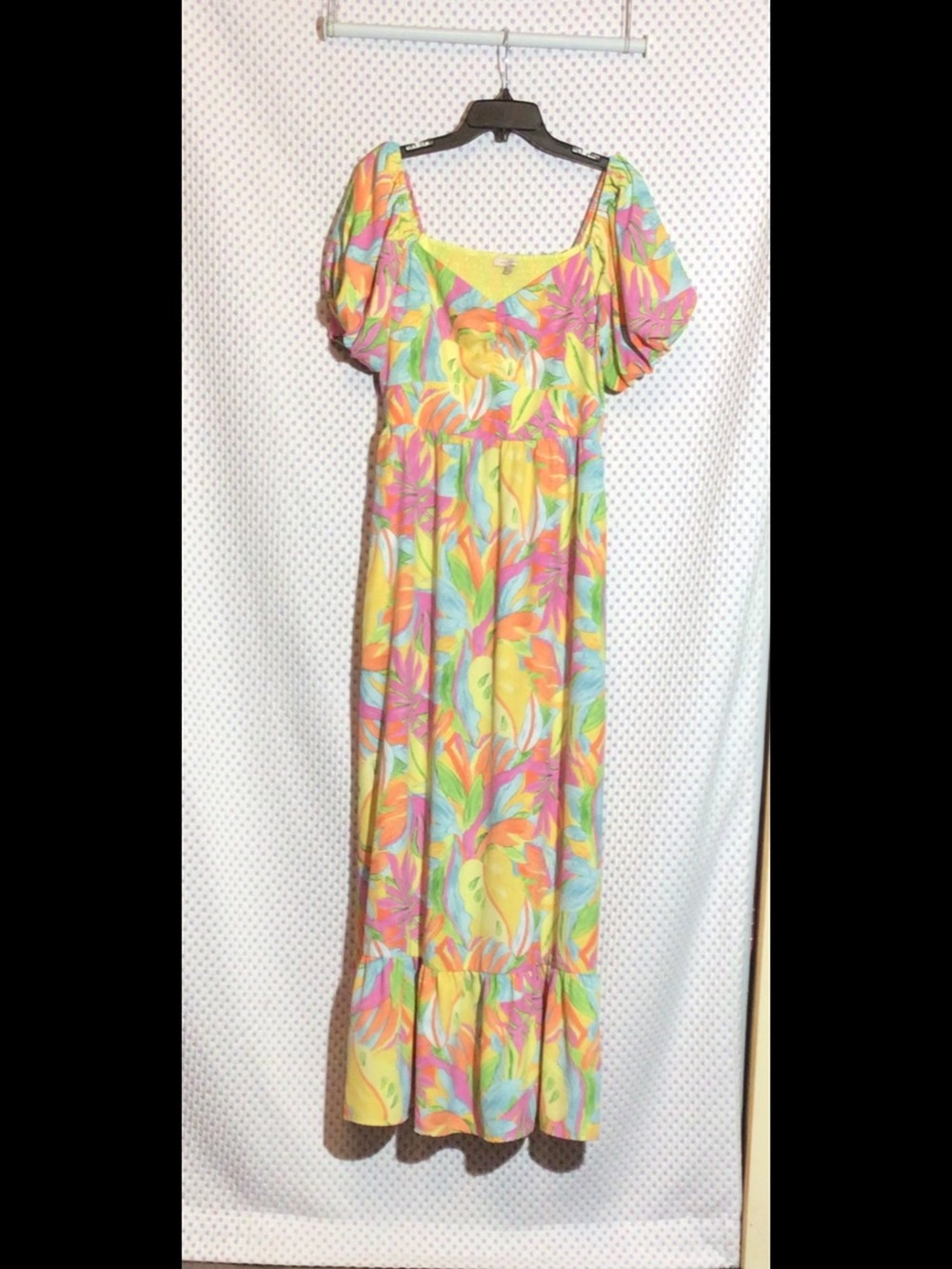 Skies Are Blue Multicolor Floral Puff-Sleeve Dress